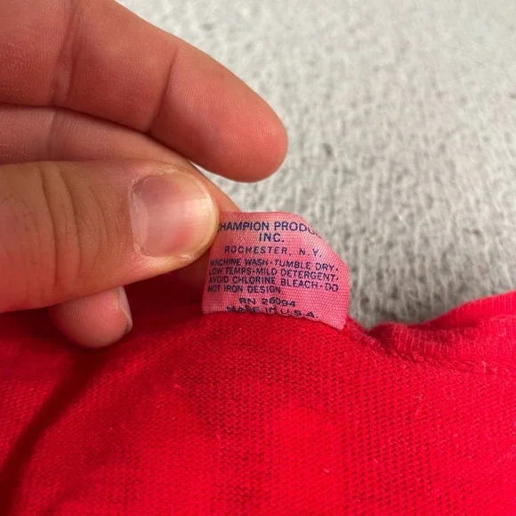 Vintage 70s Champion Blue Bar Tag Shirt L Red OHIO STATE BUCKEYES Single Stitch - Picture 4 of 11